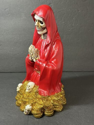 Santa Muerte 8" RED Dress Holy Death Statue 6444RD-8