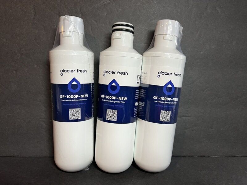 LOT OF 3 Glacier fresh Refrigerator Water Filter Replacement GF-1000P