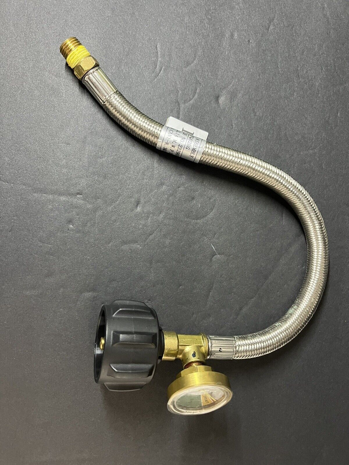 1pc Stainless RV Propane Hose with Gauge QCC1/ Type 1 Connection..