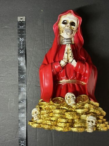 Santa Muerte 8" RED Dress Holy Death Statue 6444RD-8