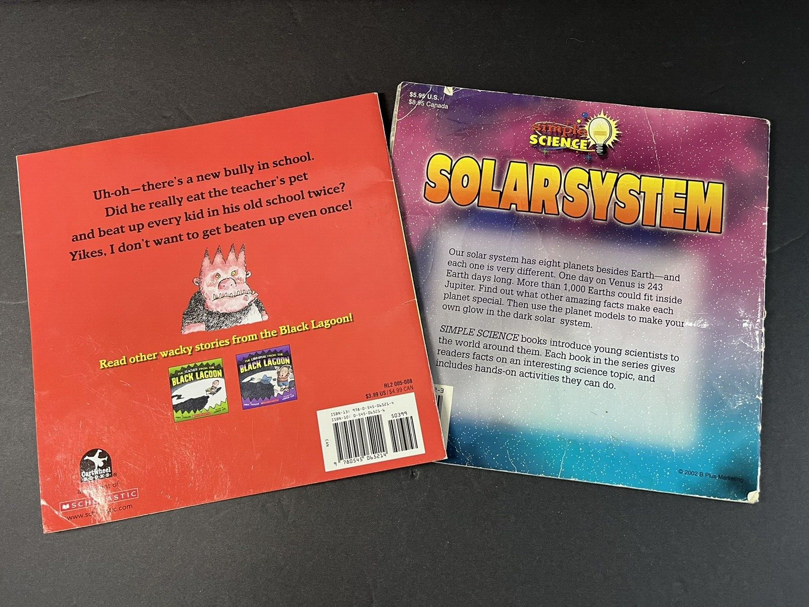 Solar System: Simple Science GLOW IN DARK planets & sun LOT OF 2 Books