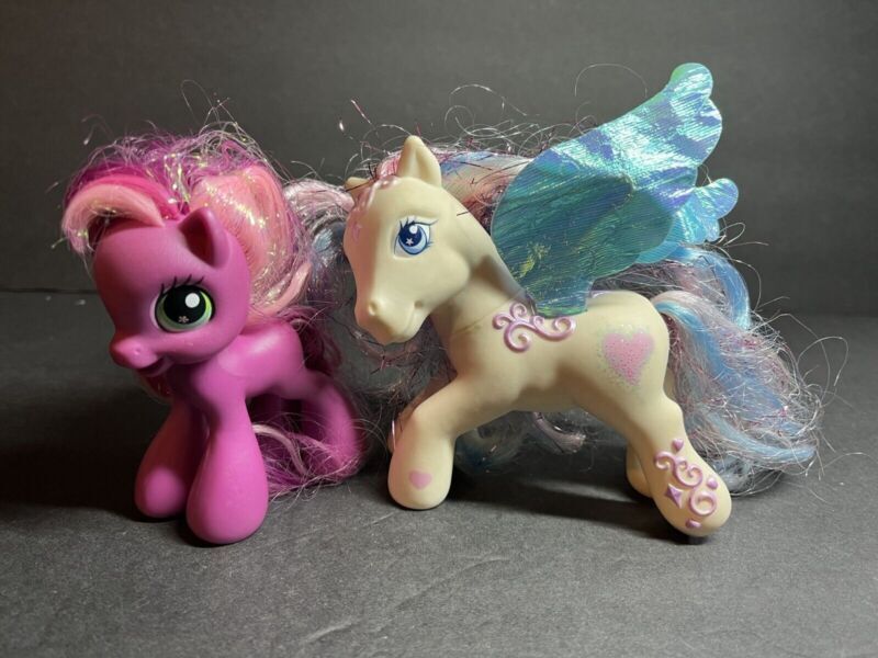 Lot of 2 My Little Pony Cheerilee Star Catcher Pegasus Tinsel Hair Action Figure