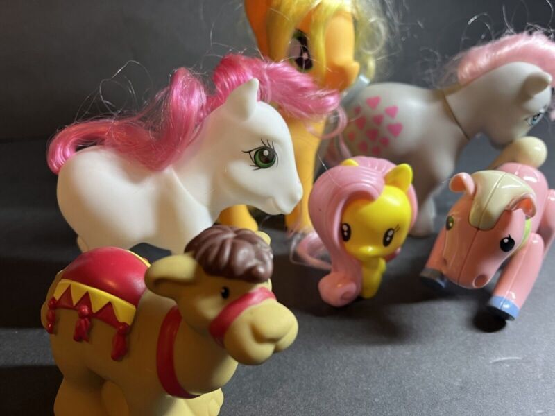 Mixed Lot of 6 My Little Pony G3 Ponies Toys Multicolor Brushable Hair