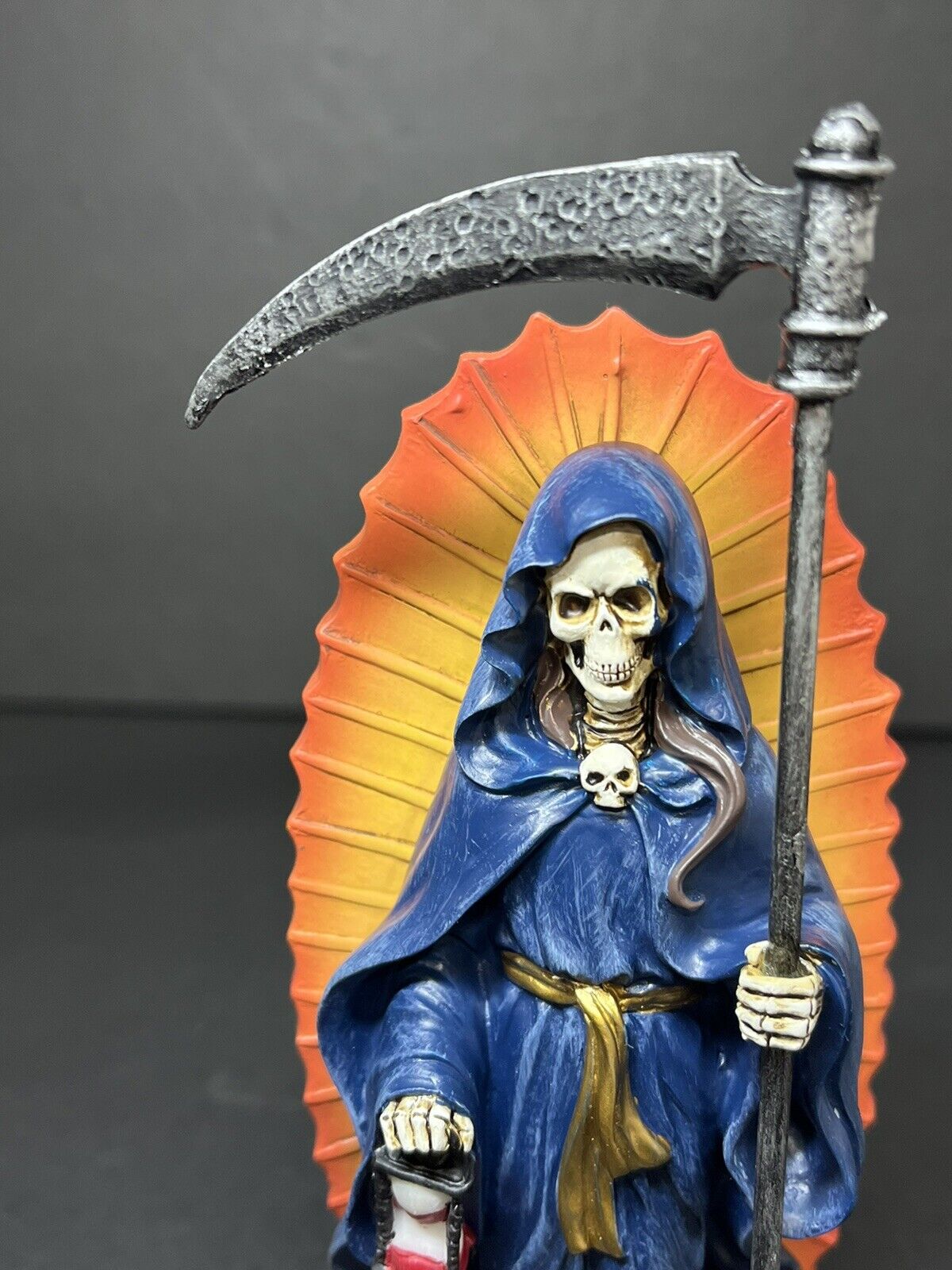 Santa Muerte Blue Gown Figurine Death statue  7 inches - 15240