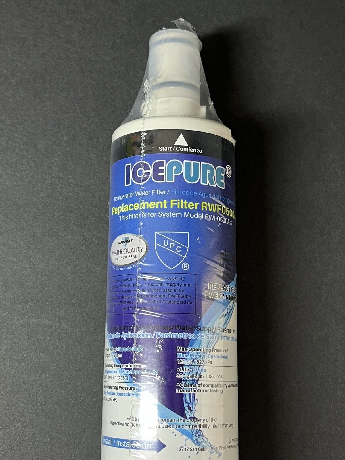 ICEPURE RWF0500A Refrigerator Water Filter Replacement..