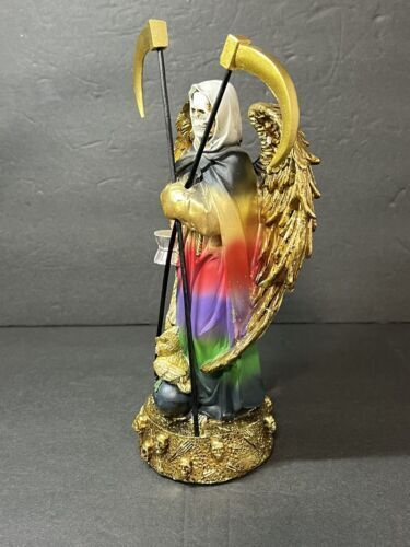 Santa Muerte 9" Con Alas Dos Guadañas 7 Holy Death Grim Reaper Skull -16809