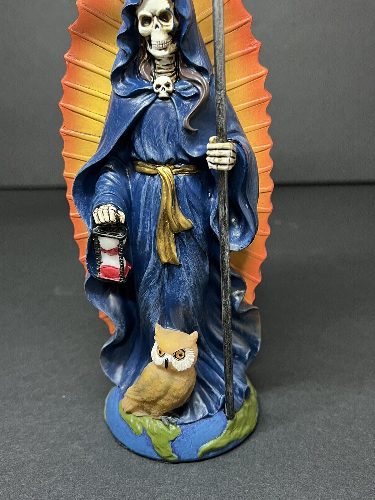 Santa Muerte Blue Gown Figurine Death statue  7 inches - 15240