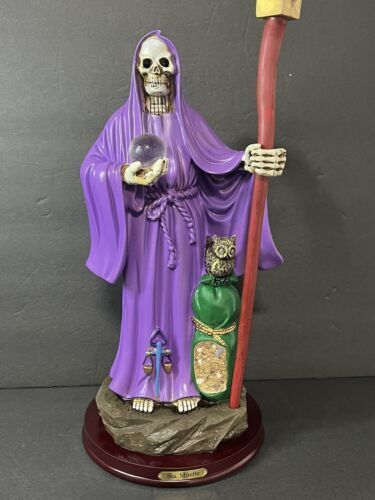 Santa Muerte Saint Death Grim Reaper Statue Figurine, 16", Purple - 2008PP-