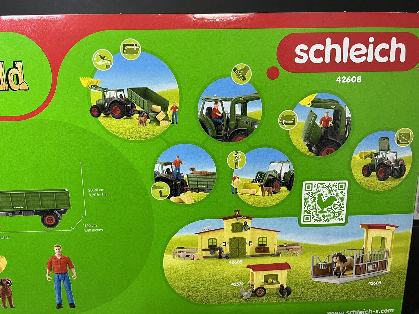 Schleich 42608 Farm World Tractor and Trailer Figure Set...