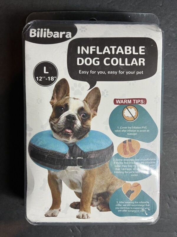 New Bilibara Inflatable Dog Collar Large 12' - 18" Easy for Your Pet