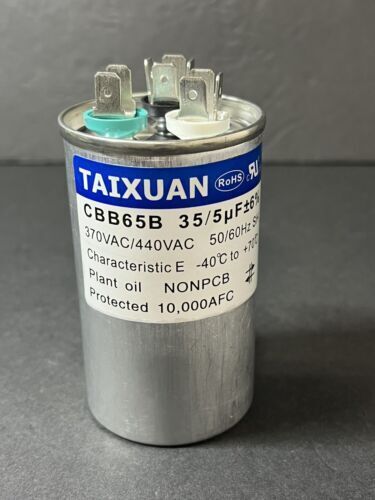 Taixuan AC Capacitor CBB65B 35/ 5 uf , 370VAC/440VAC -40C