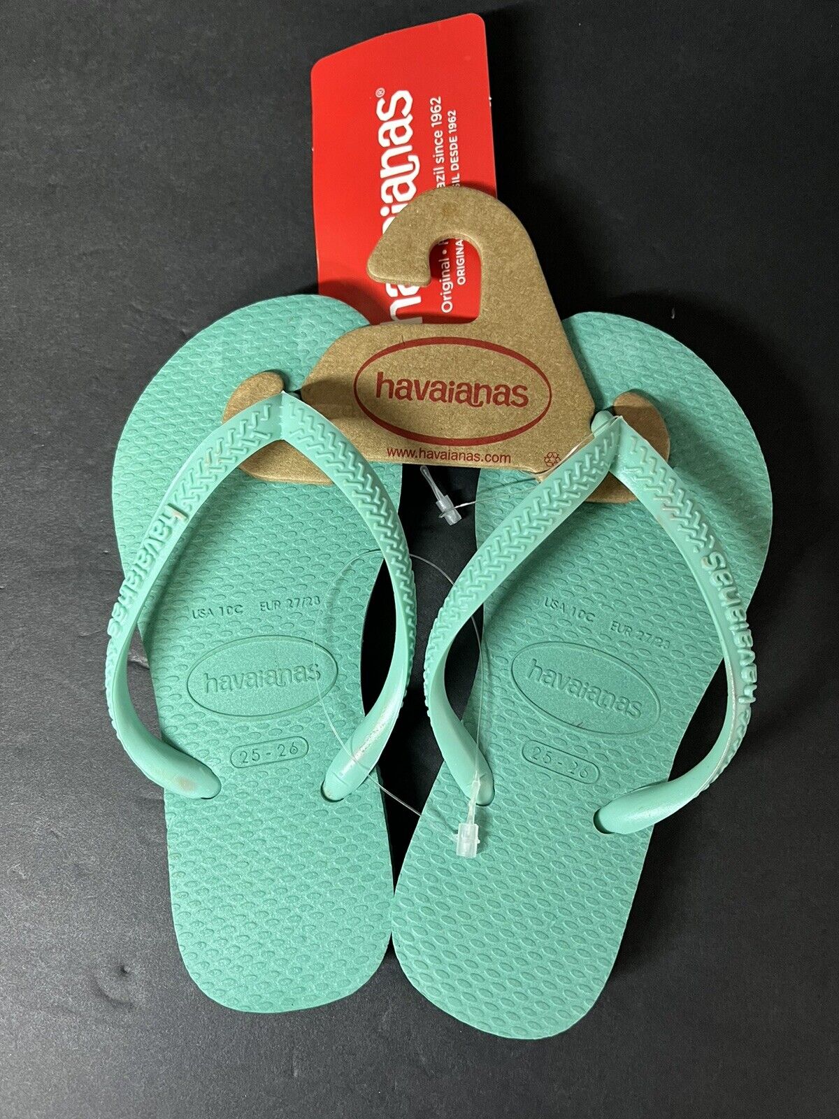 NWT Havaianas GREEN Toddler Flip Flops Size 10C 27/28EUR