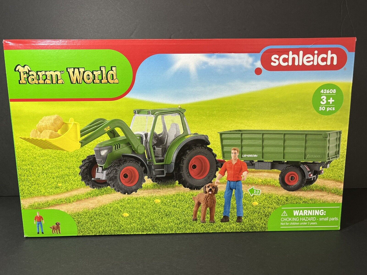 Schleich 42608 Farm World Tractor and Trailer Figure Set...