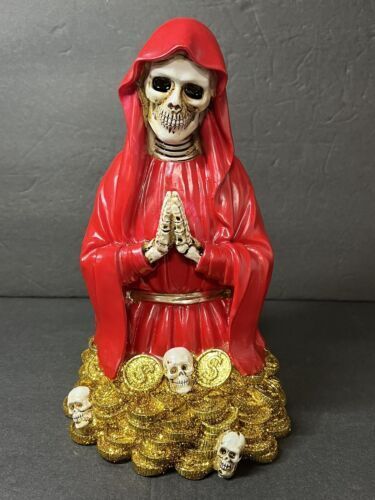 Santa Muerte 8" RED Dress Holy Death Statue 6444RD-8