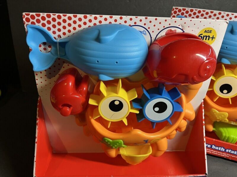 2-Play Right Interactive Bath Station Toy Crab Water Wheel Motor Skill Sensory