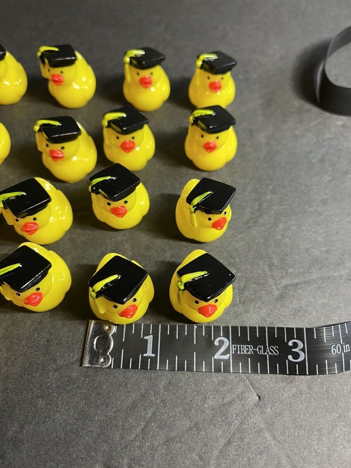 24 Pc Cute Mini Graduation Ducks w/ Black Graduation Hat for Theme Party - 1" L