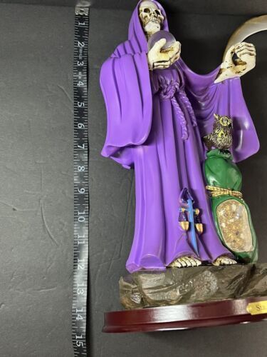 Santa Muerte Saint Death Grim Reaper Statue Figurine, 16", Purple - 2008PP-