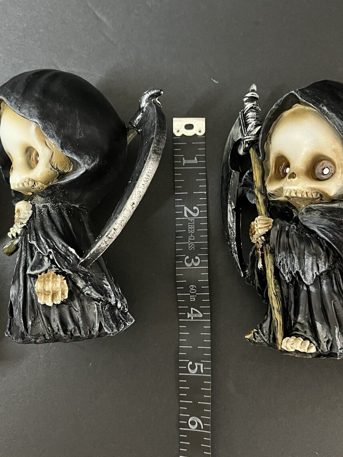 Set of 4 Grim Reaper Mini Figures santa muerte  - Skeleton Décor-1 5997