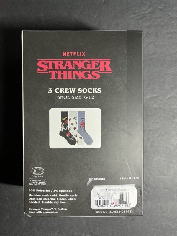 stranger things hellfire club 3 crew Socks size 6-12