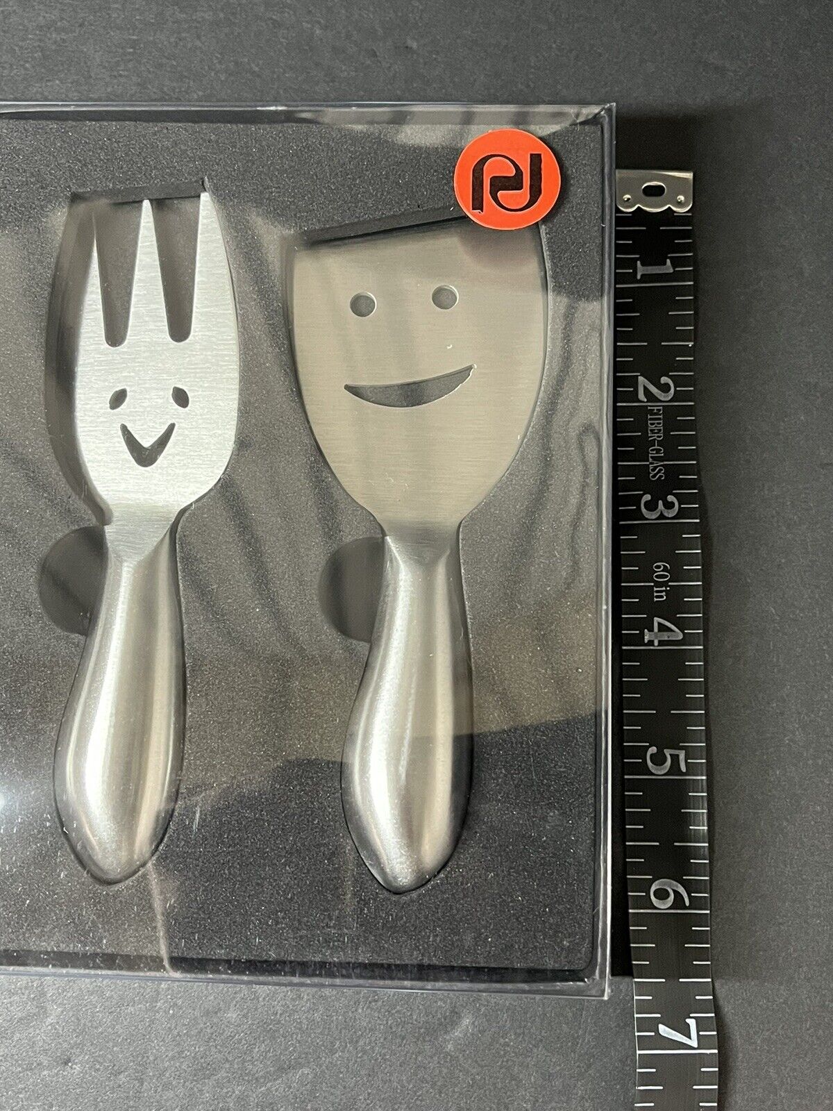 Smiley Face Cheese Knife Gift Set of 4, Silver