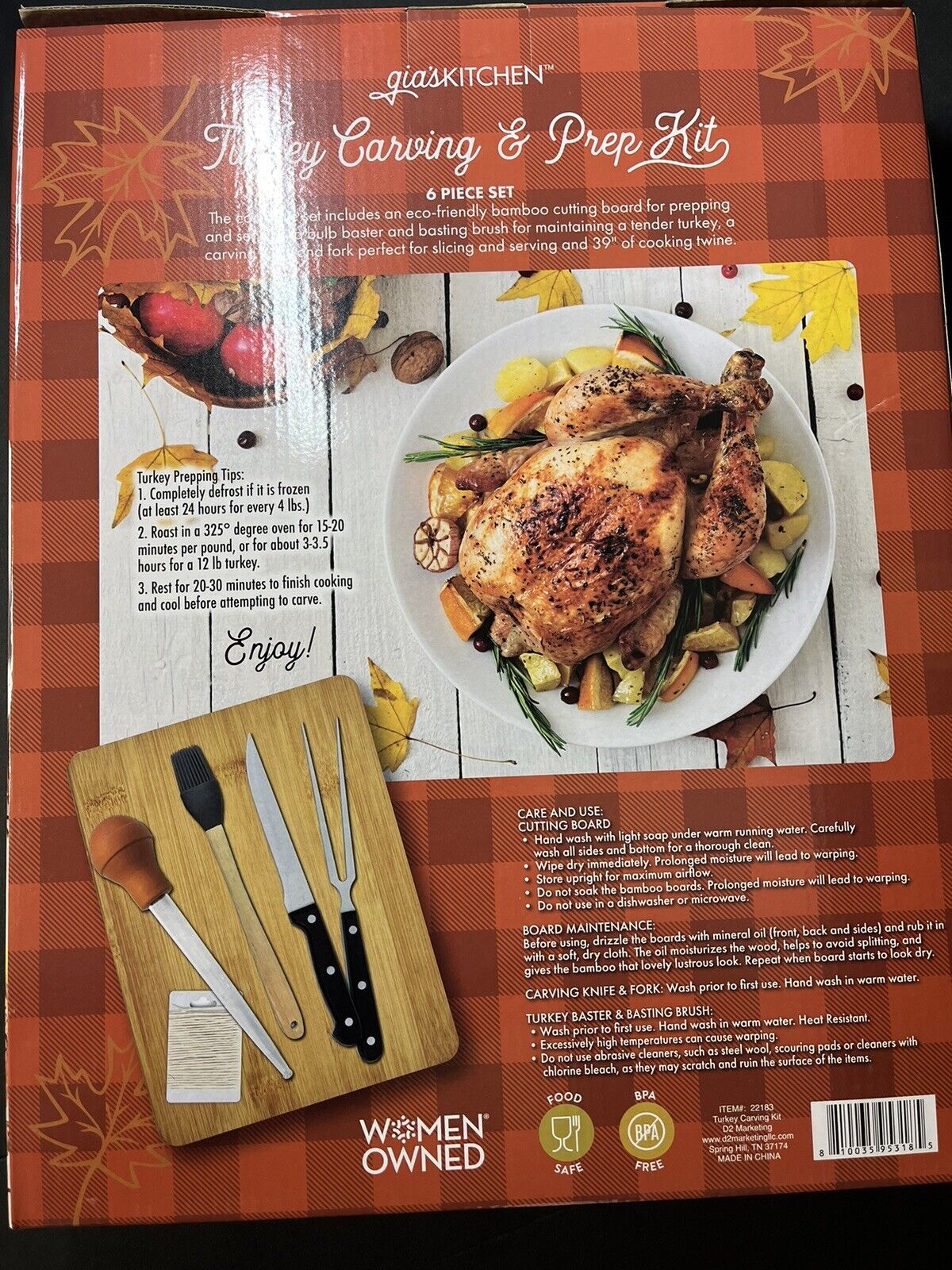 Fall Harvest, Thanksgiving, Turkey Carving & Prep 6 piece set..