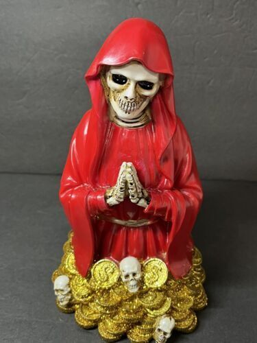 Santa Muerte 8" RED Dress Holy Death Statue 6444RD-8