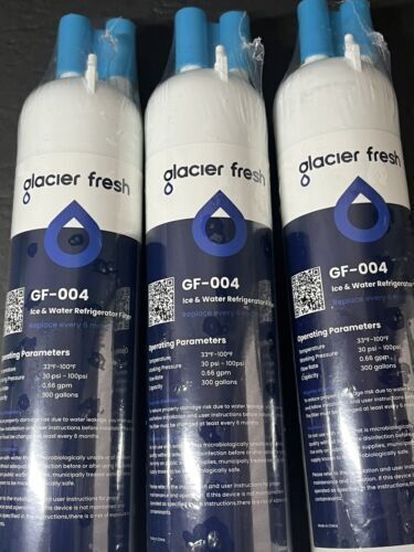 Lot of 3 Glacier Fresh GF-004 Ice Water Refrigerator Filter