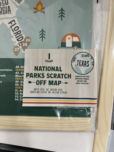 LOT OF 2 Scratch Off Map All 50 States / National Parks of The USA