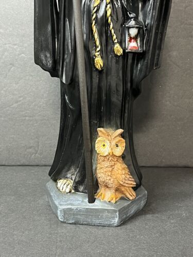 Santa Muerte 12" Con Buhó Black Dress Holy Death Grim Reaper S17012-12BK