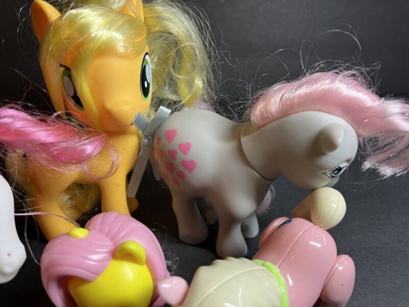 Mixed Lot of 6 My Little Pony G3 Ponies Toys Multicolor Brushable Hair