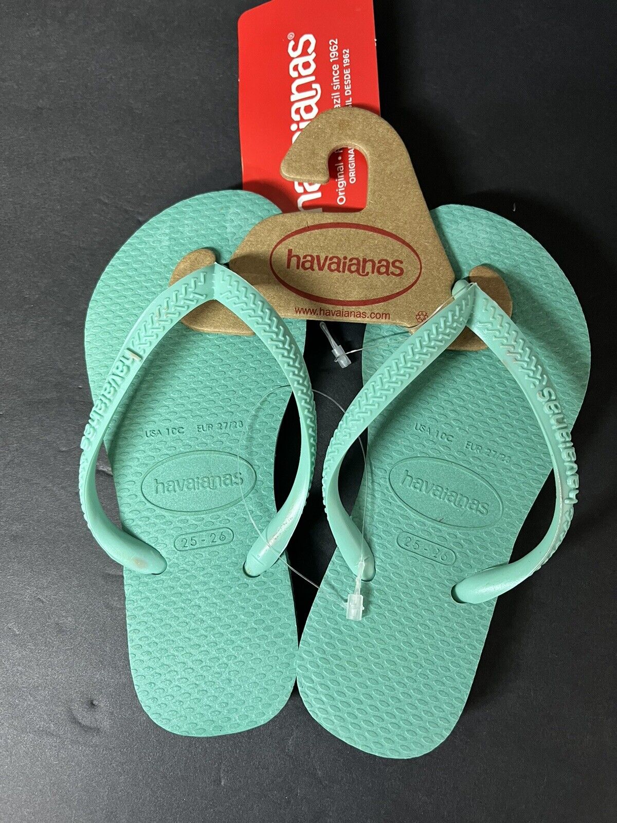 NWT Havaianas GREEN Toddler Flip Flops Size 10C 27/28EUR