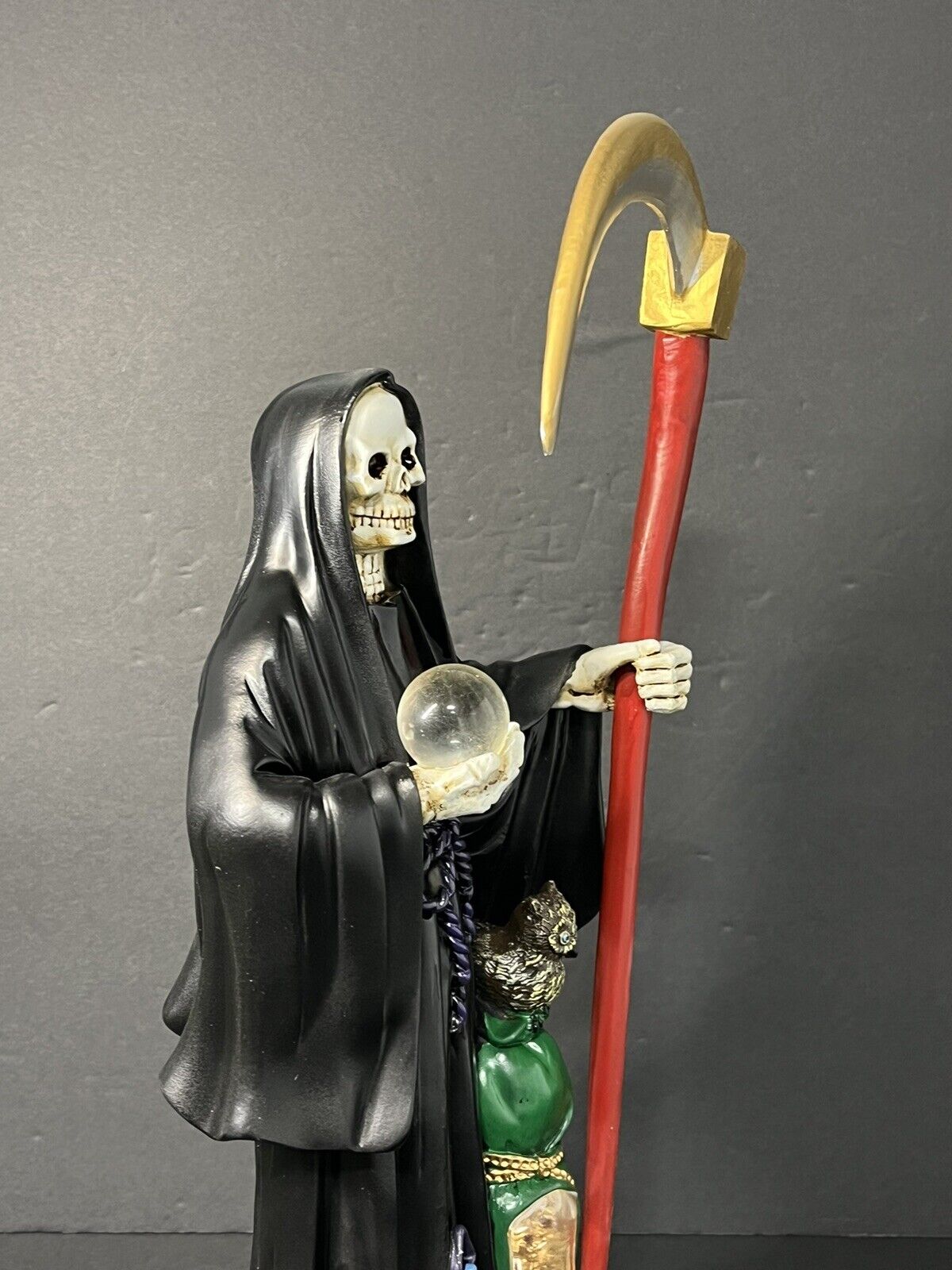 Santa Muerte Saint Death Grim Reaper Statue Figurine, 16" Black, 2008JBK-16