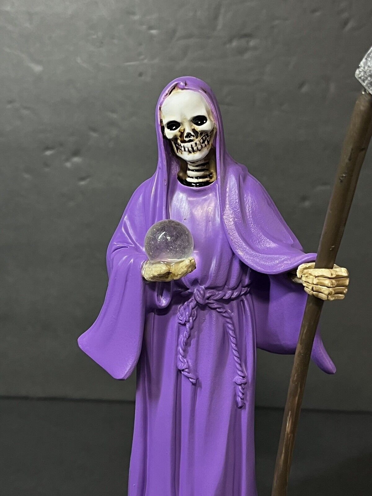 Estatua de La Santa Muerte 9" Purple Color Holly Death Statue 2022PP-9