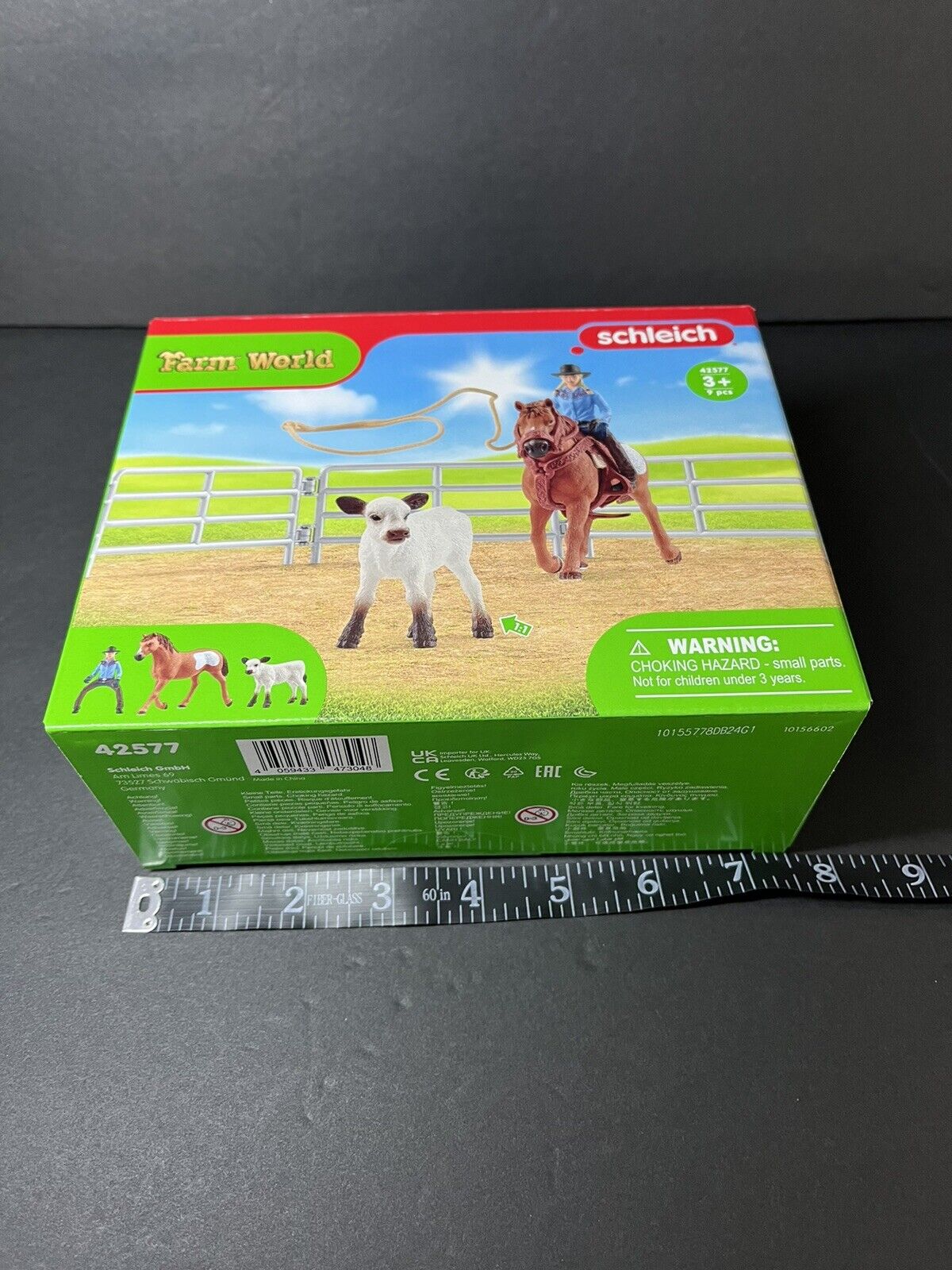 Schleich 42577 Team Roping with Cowgirl Farm Figurine Toys Play Set