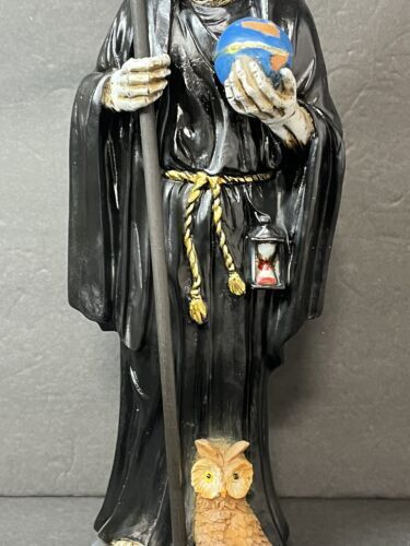 Santa Muerte 12" Con Buhó Black Dress Holy Death Grim Reaper S17012-12BK